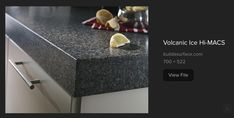 an image of a counter top that has some lemons on it and the words volcano ice - macs above it