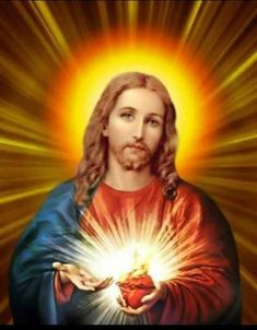 jesus holding the sacred heart in his hands