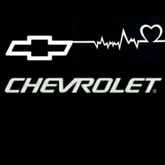 the chevrolet logo is shown in black and white with heartbeats on it's side