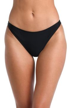 A subtly scooped front defines these timeless bikini bottoms. Moderate back coverage Lined 80% nylon, 20% elastane Hand wash, dry flat Imported Sleek High-cut Leg Swimwear For Beach, Sleek Brief Swimwear, Sleek Elastane Swimwear For The Beach, Sleek Elastane Swimwear For Beach, Black High-cut Leg Smoothing Swimwear, Seamless High-cut Leg Elastane Swimwear, Sleek Smoothing Swimwear For The Beach, Stretch Beach Bottoms With Boning, Minimal Stretch Brief Swimwear For Swimming