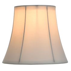 a white lamp shade is shown against a white background