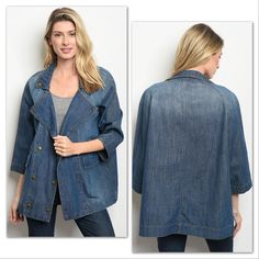 Oversize Denim Jacket. Medium Denim Wash. Sizes S/M And M/L. 3/4 Sleeves. Fabric Content: 95% Cotton 5% Polyester Size Ratio: Bundle Ratio: 1-1 Description: L: 31" B: 44" W: 44" Offers Welcome. Bundle For Best Savings. Thank You For Looking! Oversized Medium Wash Denim Top For Spring, Oversized Denim Blue Outerwear For Spring, Oversized Medium Wash Spring Outerwear, Oversized Medium Wash Denim Top For Fall, Spring Oversized Medium Wash Outerwear, Oversized Medium Wash Outerwear For Spring, Oversized Dark Wash Denim Top For Fall, Oversized Dark Wash Denim Outerwear, Plus Size Denim Jacket