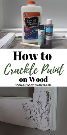 How To Paint Something To Look Rustic, How To Age Wood With Paint, Glue Crackle Finish Diy, How To Crackle Paint Furniture, Crackle Paint With Elmers Glue Tutorials, How To Do Crackle Paint, Crackle Paint Diy Tutorials