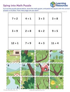 the printable math puzzle for kids