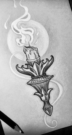 Blackwork Candle Tattoo, Candles Tattoo Design, Candle Tattoo Ideas, Candle Flame Drawing, Candle Drawing Art, Traditional Candle Tattoo, Lantern Tattoo Design, Shen Long Tattoo