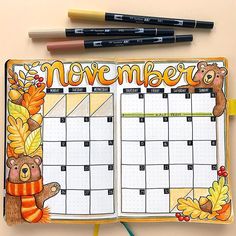 Giant leaves? Or tiny bears?! Who knows?! I started sketching this month's spread with no real idea of what I was going to draw, and ended up with a teddy bear / autumn leaf mash-up combo! 🙂 Happy November everyone!⠀ .⠀ .⠀ Materials used:⠀ 🍂 @scribblesthatmatter A5 dot grid journal ⠀ 🍂 @waffleflowercrafts Planner Dates stamp set⠀ 🍂 @tombow_uk Dual Brush pens⠀ 🍂 @derwentpencils Studio coloured pencils⠀ 🍂 @uniball_uk Uni-Pin fineliners⠀ .⠀ .⠀ .⠀ .⠀ #bulletjournal #bujo #memoryplanning #... Grid Journal, Grid Journals, 13 November, Dot Grid Journal