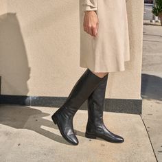 Product Details: ﻿ ﻿ Introducing our exquisite Italian riding boot, a symbol of elegance and versatility. Crafted with precision and attention to detail, this tall boot boasts a unique feature: an elastic insert at the back, ensuring a perfect fit for all calf sizes. Choose from a palette of three captivating calf colors to match your personal taste. The boot's almond-shaped toe not only offers a touch of sophistication but also elongates the appearance of your feet, making it the perfect additi Almond Shaped, Tall Boot, Riding Boot, Personal Taste, A Symbol, Tall Boots, Riding Boots, Almond, Black Leather