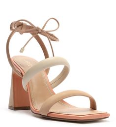 Lenny High Block Sandal – Arezzo Beige Sandals, Block Sandals, Genuine Leather Sandals, Square Toe Heels, Ankle Wrap, Leather Sandals, Block Heels, Heel Height, Leather Upper