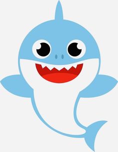 a cartoon shark with big eyes and teeth