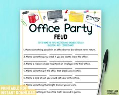 a printable office party game for kids