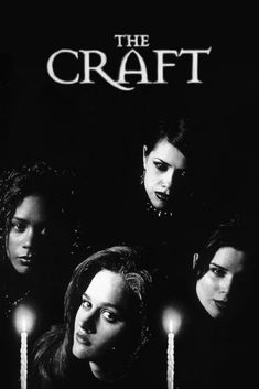 the craft movie poster with candles in front of her and three other women looking on