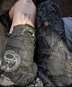 Crust Punk Style, Crust Punk Aesthetic, Crust Punk Pants, Alt Diys, Crust Pants, Bat Ears, Awful People, Punk Culture, Punk Looks