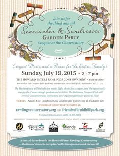 an advertisement for the garden party