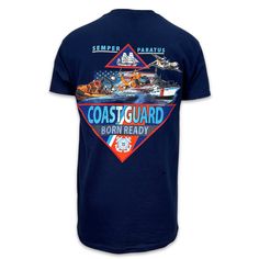 Show your support for the brave men and women of the United States Coast Guard with the Coast Guard Born Ready T-Shirt! Featuring a classic fit and boldly designed logo, this t-shirt is the perfect addition to your Coast Guard collection. 100% Cotton Unisex fit Screen print distressed/faded graphics on front left chest and back Designed and Printed in the USA United States Coast Guard, The Brave, Coast Guard, The Coast, Screen Print, Brave, Shirt Designs, United States, Screen