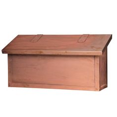 a large wooden box sitting on top of a white background