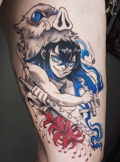 Demon Slayer Tattoos, Slayer Tattoo, Attack On Titan Tattoo, Nerdy Tattoos, Naruto Tattoo, Amazing Tattoos, Tattoo Desings, Classic Tattoo