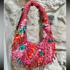 Nwt Stunning Viral Made In India Bag. I Love This Colorway And Style Of This Bag! It's Giving Coral Energy! My Closet Has Tons Of Other Beaded Bags New With The Tag Listed. Bundle Items You Like For An Offer! Pink Beaded Tote Bag, Pink Embellished Shoulder Bag For Party, Spring Bohemian Beaded Bags, Chic Pink Woven Crochet Bag, Summer Pink Beaded Bag, Summer Party Woven Shoulder Bag, Summer Party Woven Bag, Pink Beaded Bag For Everyday Use, Pink Beaded Shoulder Bag