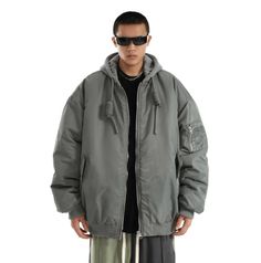 Model is 5ft 9''(176cm) tall, 145 lbs(66kg) weight and wearing a size L168cm 59kg wearing a size M - Hooded- Drawstring- OVERSIZE- Zip-up- 2 colors Hooded Outerwear For Streetwear During Sports Season, Oversized Streetwear Windbreaker With Double-lined Hood, Oversized Windbreaker With Double-lined Hood For Streetwear, Urban Oversized Parka For Streetwear, Urban Oversized Varsity Jacket For Streetwear, Oversized Parka With Drawstring Hood For Streetwear, Oversized Streetwear Parka With Double-lined Hood, Casual Hooded Varsity Jacket For Streetwear, Oversized Hooded Urban Varsity Jacket