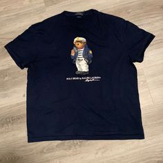 Worn A Couple Times, Brand New Condition Ralph Lauren Polo Bear, Polo Bear, Bear Shirt, Ralph Lauren Blue, Navy Blue Color, Ralph Lauren Polo, Ralph Lauren Shirt, Ralph Lauren Men, A Couple