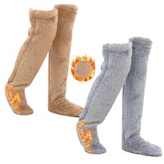 PRICES MAY VARY. 【Warm And Comfortable】: This long fuzzy socks provide super soft, stretchy and comfortable feeling with special microfiber, easy to put on and take off. Slide your feet into our plush furry slipper socks and they will keep your legs ultra warm in fall, winter. 【Versatile Design】: Snuggs Cozy Socks feature open soles for use as open-toe or footless socks, ensuring warmth for your feet, knees, and thighs whether indoors or outdoors. Plus, they're non-slip for added safety on smoot Long Leg Warmers, Sleeping Socks, Winter Home, Fuzzy Socks, Cozy Socks, Thigh High Socks, Slipper Socks, Winter House, Long Legs