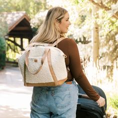 Butterscotch Teddy Tote Backpack | Sherpa Backpack – Freshly Picked Sherpa Backpack, Packing Hospital Bag, Crossbody Backpack, Freshly Picked, Shades Of Beige, Hospital Bag, Crossbody Messenger Bag, Breast Pumps, Changing Pad