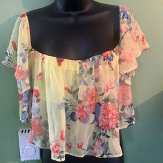 Nwt Super Cute Cropped Top By Fashion Nova. Has A Cropped “Strapless Bra” Built In; Shirt Is Sheer Otherwise Size L Strapless Tops For Spring And Summer, Strapless Summer Tops For Spring, Strapless Floral Print Top For Spring, Casual Strapless Floral Print Tops, Yellow Strapless Beach Top, Casual Yellow Off-shoulder Top, Strapless Yellow Beach Top, Yellow Strapless Top For Summer, Yellow Strapless Summer Top