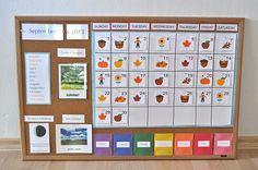 a bulletin board with pictures and magnets on the front for each student to use