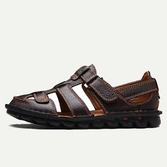 Category:Sandals; Upper Materials:Leather,Italian Full-Grain Cowhide; Lining Materials:Cowhide; Gender:Men's; Toe Shape:Open Toe; Outsole Materials:Rubber; Closure Type:Lace-up; Function:Slip Resistant,Breathable,Comfortable; Listing Date:03/08/2024; 2024 Trends:Sporty Sandals,Closed Toe Sandals,Handmade Shoes,Fishermen sandals; Foot Length:null; Foot Width:null Sporty Sandal, Fisherman Sandals, Closed Toe Sandals, Toe Sandals, Mens Sandals, Handmade Shoes, Cowhide Leather, Leather Sandals, Leather Shoes