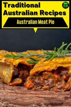 an australian meat pie on a wooden cutting board