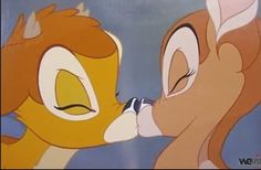 the lion and the mouse kissing each other