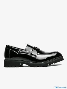 OrcaJump - Premium PU Leather Monk Strap Slip-On Loafer Shoes Luxury Slip-on Monk Strap Shoes With Rubber Sole, Luxury Patent Leather Monk Strap Slip-on Shoes, Luxury Monk Strap Slip-on Shoes In Patent Leather, Luxury Slip-on Monk Strap Shoes With Buckle, Black Slip-on Monk Strap Shoes In Calf Leather, Monk Strap, Winter Shoes, Types Of Shoes, Loafer Shoes