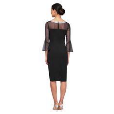 This short mother of the bride dress features a beaded scoop neckline with an illusion bell sleeves. The dress is stitched to the contoured silhouette of the case and is gathered at the back. Perfect for any special occasion.Fabric : Crepe, MeshZipper BackLength : Knee LengthSleeve Style : SleevelessColor : Black, WedgewoodSizes : 4, 6, 8, 10, 12, 14, 16, 18Fully LinedSoft Cup InsertsOccasion : Formal, Mother of the Bride, Mother of the Groom, Church, Wedding Guests White Dress Styles, Backless Dress Short, Elegant Dresses Short, Long Sleeve Homecoming Dresses, Quince Dresses Red, Red Quinceanera Dresses, Emerald Bridesmaid Dresses, Green Homecoming Dresses, Colorful Dresses Formal