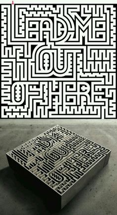 a black and white photo with the words made out of mazes on top of it