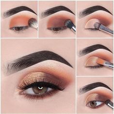 Smokey Eyes Tutorial, Foil Eyeshadow, Summer Eye Makeup, Summer Eyes, Makeup Pictorial, Eye Makeup Tutorials, Gold Eye Makeup, Stylish Makeup, Smokey Eye Tutorial