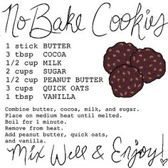 a recipe for no bake cookies with chocolate chips