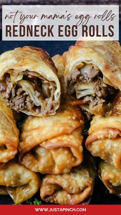 Redneck Egg Rolls Recipe Cowboy Egg Rolls, Hawaiian Egg Rolls, Nacho Egg Rolls Recipe, Surf And Turf Eggrolls, Mini Egg Rolls Appetizers, How To Roll An Egg Roll, South Western Egg Rolls Recipe, Jalapeño Egg Rolls, Steak Egg Rolls Recipes