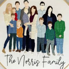 an embroidered family portrait with the words'the victoria - family '