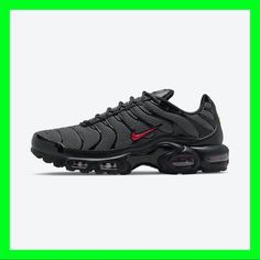 Nike Air Max Plus Black/University Red Do6383-001 Men's Size 8.5 No Lid Modern Black Sneakers With Air Max Cushioning, Nike Sporty Running Shoes With Red Sole, Nike Carbon Running Sneakers, Nike Carbon Sneakers For Running, Black Dynamic Sneakers With Air Max Cushioning, Carbon Low-top Sneakers With Air Cushioning, Dynamic Carbon Sneakers With Cushioned Footbed, Low-top Training Sneakers With Red Sole, Red Sole Low-top Training Sneakers