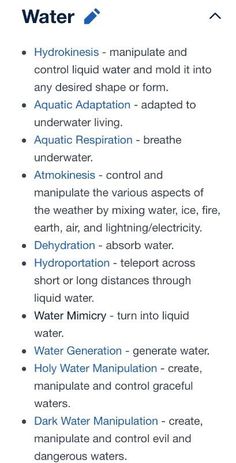 an image of water in the form of a table with instructions on how to use it