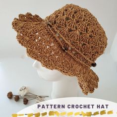 "💞The main practical function of a hat is a protection from the scorching sun. Women crochet hat patterns is very light (hat is up to 150 grams), keeps its shape well, which is very important for a brimmed hat. 💞The hat is crocheted in a spiral. It's not difficult and fast. Sun hat womens PDf the format is available in Russian and English 💞Straw sun hat BRIM 7 cm = 3\" Crochet hat pattern pdf on 6 pages and 9 video The crochet summer hat pattern is a PDF that is made available immediately upo Hat Patterns Crochet, Pizza Banner, Crochet Pattern Hat, Printable Pizza, Straw Hat Women, Panama Hat Women, Crochet Sun, Crochet Summer Hats, Crochet Sun Hat