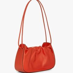 Staud Leather Shoulder Bag For Evening, Staud Leather Evening Shoulder Bag, Trendy Staud Shoulder Bag, Staud Leather Shopping Bag, Staud Leather Shoulder Bag For Shopping, The Sleeper, Kris Kringle, Blood Orange, Magnetic Clasp