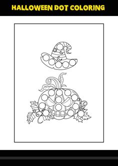 a halloween dot coloring page with an image of a pumpkin and candy cornucopies