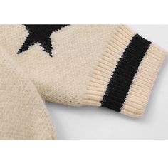 Features: Unisex V-neck Relaxed fit Knitted construction Ribbed sleeve cuffs and bottom hem Material: polyester, cotton Apricot Sweater, Costume Bags, Button Decor, Star Pattern, Pattern Sweater, Bra Set, Pink Sweater, Star Patterns, Handbag Backpack