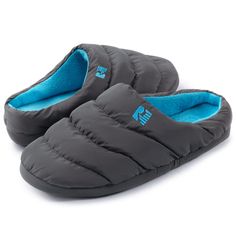 PRICES MAY VARY. Like mini-down jackets for your feet, these slippers provide insulated warmth from inside the house to the campground Sturdy rubber sole protects your feet against hard ground, with anti-skid traction preventing slips and falls Memory foam cushioning alleviates stress from your tired feet after a long hike or simply coming home from work Soft microfiber lining comforts your feet with or without socks on, wicks away moisture to keep the interior sweat-free and odorless Machine wa Comfortable Outdoor Synthetic Slippers, Outdoor Slip-resistant Synthetic Slippers, Outdoor Synthetic Slip-resistant Slippers, Comfortable Slip-resistant Outdoor Slippers, Comfy Outdoor Winter Slippers, Comfortable Gray Slippers For Outdoor, Comfortable Gray Outdoor Slippers, Comfortable Outdoor Slippers For Winter, Comfortable Outdoor Winter Slippers