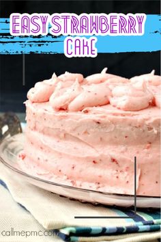 Strawberry Layer Cake Strawberry Cake With Jam, Strawberry Cake Mix Recipes, Strawberry Cake From Scratch, Easy Strawberry Cake, Strawberry Layer Cake, Strawberry Layer Cakes, Apple Crisps, Homemade Strawberry Cake