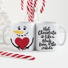 Hot Chocolate Is Like A Hug Snowman For Mug Svg Png Dxf Eps Svg Dxf Png Cutting File Mug Svg, Christmas Bundle, Monogram Frame, Monogram Fonts, A Hug, Scan N Cut, Embroidery Files, Svg Cuts, Vector Design