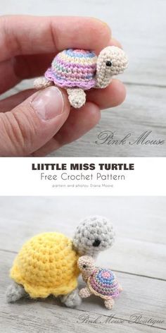 crochet little miss turtle free pattern with instructions to make it in the shape of a baby turtle