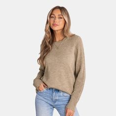 Looking for a sweater that combines effortless style with cozy comfort? The Round Neck Long Sleeve Knit Sweater is just what you need. Featuring a classic round neckline and ultra-soft knit fabric, it’s perfect for casual days or dressing up with accessories. Stay chic and comfortable, no matter the occasion. Product code: CAA06A4H043HH/CAA06A4H043BB/CAA06A4H043TT/CAA06A4H043VV/CAA06A4H043AA Beige Crew Neck Sweater For Layering, Beige Crew Neck Knit Top For Layering, Textured Knit Crew Neck Top For Fall, Taupe Knit Sweater For Fall, Solid Soft Knit Sweater For Layering, Solid Textured Knit Crew Neck Top, Cozy Textured Knit Crew Neck Top, Fall Textured Knit Crew Neck Top, Brown Crew Neck Knit Top For Layering