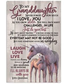 a mother's love for her daughter with an image of a unicorn and her baby