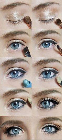 Top 10 Tutorials for Natural Eye Make-Up Romantic Eye Makeup, Make Up Mata, Makeup For Blue Eyes, How To Do Makeup, Eye Tutorial, Lv Bags